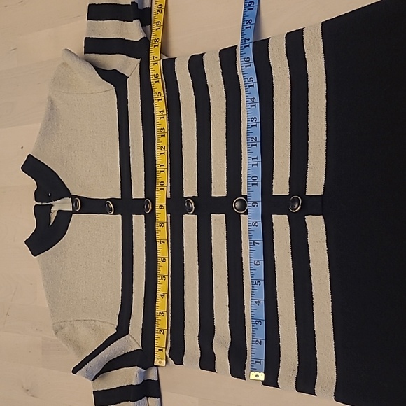 EUC 1960s VTG Castleberry I.Magnin Striped Button Detail Sweater Dress - Picture 4 of 14